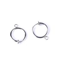 Titanium Steel Huggie Hoop Earring Finding silver color plated DIY silver color 15mm Sold By PC