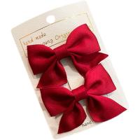 Children Hair Accessory Cloth Bowknot 2 pieces & Girl 40-62mm Sold By Set