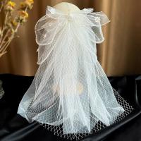 Bridal Hair Flowers Cloth with Plastic Pearl handmade for bridal white 420mm Sold By PC