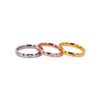 Titanium Steel Finger Ring plated & for woman & with rhinestone 3mm US Ring Sold By PC