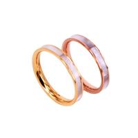 Titanium Steel Finger Ring with Shell plated & for woman Approx 2mm US Ring Sold By PC