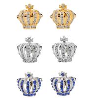 Cufflinks Zinc Alloy Crown plated for man & with rhinestone & hollow Sold By Pair