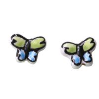 Printing Porcelain Beads Butterfly hand drawing DIY Sold By Bag