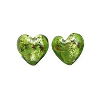 Gold Foil Lampwork Beads Heart DIY Sold By Bag