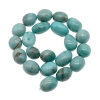 Perles en marbre naturel, marbre teint, DIY, bleu, 23x16x12mm, Vendu par 38 cm brin