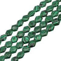 Grânulos de malaquita, malaquitta, Hexagono, DIY, verde, 14x16x5mm, vendido para 38 cm Strand