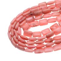 Perles en marbre naturel, marbre teint, rectangle, DIY, rose, 20x15x7mm, Vendu par 38 cm brin