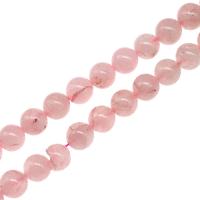 Perline di quarzo rosa naturale, Cerchio, DIY, rosa, 10x10x10mm, Venduto per 38 cm filo