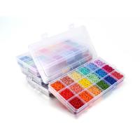 Uigennemsigtig glas frø perler, Seedbead, Runde, du kan DIY, flere farver til valg, 3mm, 9000pc'er/Box, Solgt af Box