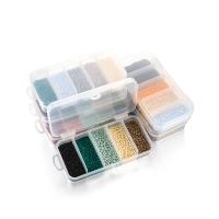 Neprozirna stakla Sjeme perle, Seedbead, Krug, možete DIY, više boja za izbor, 130x65x25mm, 9000računala/Okvir, Prodano By Okvir