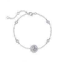 Cubic Zirconia Micro Pave Sterling Silver Bracelet 925 Sterling Silver platinum color plated micro pave cubic zirconia & for woman Length Approx 5.9 Inch Sold By PC