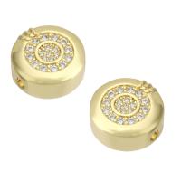 Cubic Zirconia Micro Pave Brass Beads gold color plated DIY & micro pave cubic zirconia golden Approx 1mm Sold By Lot