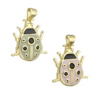 Cubic Zirconia Micro Pave Brass Pendant Insect gold color plated DIY & micro pave cubic zirconia & enamel Approx 3mm Sold By Lot