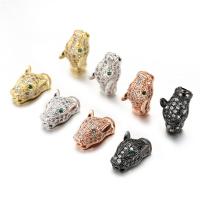 Kubisk Zirconia Micro Pave Messing Perler, forgyldt, mode smykker & Micro Pave cubic zirconia, flere farver til valg, 15x10mm, Solgt af PC