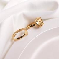 Brass Pad Ring Base gold color plated DIY golden nickel lead & cadmium free Sold By PC