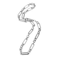 Stainless Steel Chain Necklace platinum color plated Unisex Length Approx 21.5 Inch Sold By PC