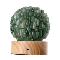 Green Aventurine Table Lamp with Wood mixed colors Sold By PC