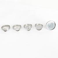 304 Stainless Steel Bezel Ring Base Galvanic plating DIY silver color Sold By PC
