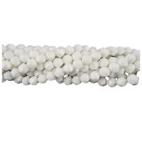 الخرز الأبيض الخزف, الخزف الأبيض, جولة, مصقول, قطع سطح نجمة & ديي, أبيض, 8mm, تباع لكل 14.96 بوصة حبلا