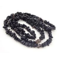 Perles en pierre noire, Irrégulière, DIY, noire, Vendu par 38 cm brin