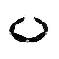 Banda del Pelo, Terciopelo, con Perlas plásticas, para mujer, Negro, 120mm, Vendido por UD