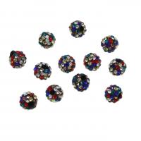 Gliniane koraliki z kryształem górskim, Glina, Koło, DIY, mieszane kolory, 10mm, sprzedane przez PC