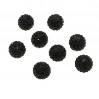 Perles d'argile Pave strass, argile, Rond, DIY, noir, 14-50mm, Vendu par PC
