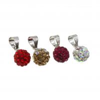 Rhinestone Pendant Rhinestone Clay Pave with Iron Round 16mm Sold By PC