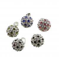 Rhinestone Pendant Rhinestone Clay Pave with Iron Round 21mm Sold By PC