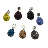 Rhinestone Pendant Rhinestone Clay Pave with Iron 19mm Sold By PC