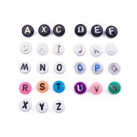 Perles acrylique alphabet, Lettre d’alphabet, DIY & émail, plus de couleurs à choisir, 10x6mm, 50PC/sac, Vendu par sac