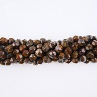 Perles Pierre bronzite, Pierre de Bronzite, Rond, poli, Surface de coupe de l'étoile & DIY, 8mm, Vendu par 14.96 pouce brin