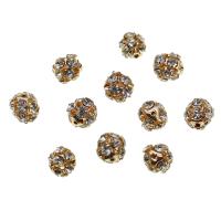 Rhinestone Jewelry Beads, Iron, DIY & with rhinestone, more colors for choice, 8-10mm, Sold By PC