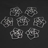 Fashion Iron Pendants Flower silver color 36mm Sold By PC