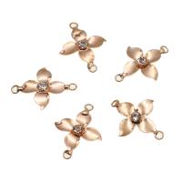 Flower Zinc Alloy Connector Leaf with rhinestone 25mm Sold By PC