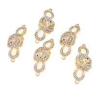 Zinc Alloy Connector with rhinestone golden 40mm Sold By PC