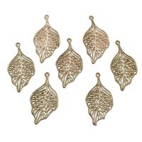 Fashion Iron Pendants Leaf golden 36mm Sold By PC