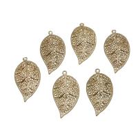 Fashion Iron Pendants Leaf golden 40mm Sold By PC