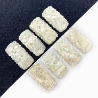 Natural White Shell Pendants Rectangle Carved DIY Sold By PC