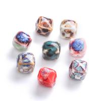 Glasierte Porzellan Perlen, Quadrat, DIY, keine, 13mm, 5PCs/Tasche, verkauft von Tasche