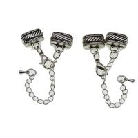 Zinc Alloy Lobster Claw Cord Clasp silver color 88mm Sold By PC