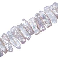 Biwa kultivované sladkovodní perle, Sladkovodní Pearl, Keishi, DIY, bílý, 9x21mm, Prodáno za Cca 15 inch Strand