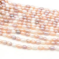 Perlas Arroz Freshwater, Perlas cultivadas de agua dulce, Bricolaje & diverso tamaño para la opción, color mixto, Vendido por Sarta