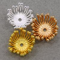 Brass Bead Cap Flower plated high quality plated & DIY nickel lead & cadmium free 17mm Sold By PC