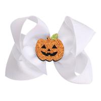 Children Hair Accessory Grosgrain Ribbon Bowknot handmade Halloween Design & Girl 114mm Sold By PC