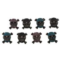 Zinc Alloy Beads Skull DIY & with rhinestone 19mm Sold By Bag