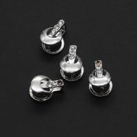 Zinc Alloy Pinch Bail with rhinestone silver color 10mm Sold By Bag