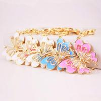 Zinc Alloy Key Clasp with Czech Rhinestone Butterfly high quality plated fashion jewelry & for woman & enamel Sold By PC