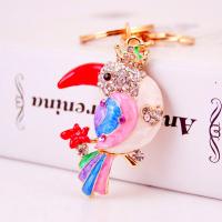 Zinc Alloy Key Clasp with Czech Rhinestone Bird high quality plated fashion jewelry & for woman & enamel multi-colored Sold By PC