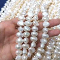 Perle perline Keishi coltivate d'acqua dolce, perla d'acquadolce coltivata naturalmente, Dente, DIY, bianco, 9mm, Venduto per Appross. 15 pollice filo